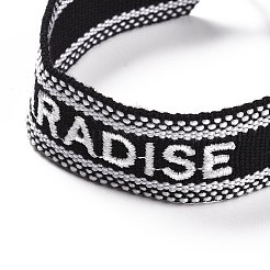 Word Paradise Polycotton(Polyester Cotton) Braided Bracelet with Tassel Charm&nbsp;LS-BJEW-F429-09