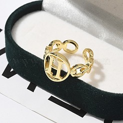 Brass Open Cuff Rings for Women&nbsp;RJEW-K289-01G-H