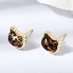 Brass Stud Earrings&nbsp;EJEW-D355-09G