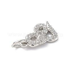 Brass Micro Pave Cubic Zirconia Charms&nbsp;ZIRC-F131-19P