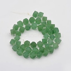 Cube Natural Green Aventurine Beads Strands&nbsp;G-N0154-39