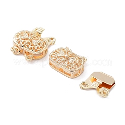 Rack Plating Brass Box Clasps&nbsp;X-KK-A183-66G