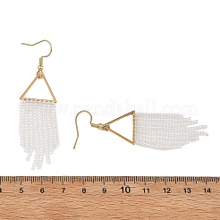 3 Pairs 3 Colors Glass Beaded Dangle Earrings&nbsp;EJEW-MZ00749