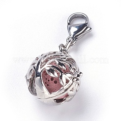 Brass Cage Pendants&nbsp;HJEW-JM00324-M