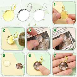 30Pcs 3 Colors Brass DIY Leverback Earring Settings&nbsp;KK-FS0002-10
