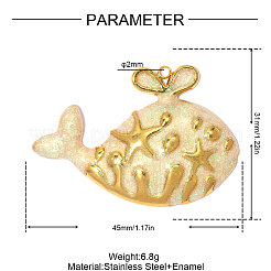 304 Stainless Steel with Blanched Almond Enamel Pendants&nbsp;SA-OY003-47G