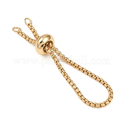 2MM Adjustable Brass Box Chain Bracelet Slider Bracelet Making&nbsp;KK-K374-04G