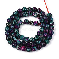 Dyed Natural White Jade Beads Strands&nbsp;G-T139-6mm-60-20