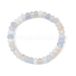8MM Natural Banded Agate(Dyed & Heated) Rondelle Beaded Stretch Bracelets&nbsp;BJEW-JB14424