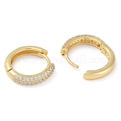 Rack Plating Ring Brass Micro Pave Cubic Zirconia Hoop Earrings&nbsp;EJEW-Z059-12G-01