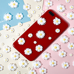 Flatback Hair & Costume Accessories Ornaments Resin Flower Daisy Cabochons&nbsp;CRES-SC0001-41A