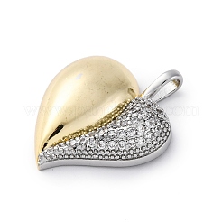 Brass Micro Pave Cubic Zirconia Pendants&nbsp;KK-S510-32GP-05