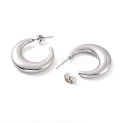 Non-Tarnish 304 Stainless Steel Crescent Moon Stud Earrings for Women&nbsp;LS-EJEW-F280-05D-P