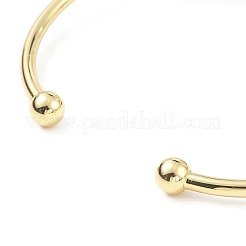 Natural Quartz Crystal Coffee Bean Open Cuff Bangle&nbsp;BJEW-G660-01G-07