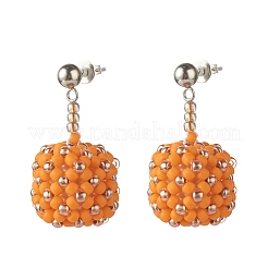 TOHO Japanese Seed Beads Dangle Stud Earrings&nbsp;EJEW-JE04762-03