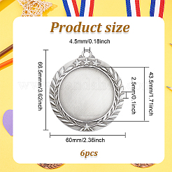 6Pcs Alloy Pendant Cabochons Settings&nbsp;FIND-FG0002-36S