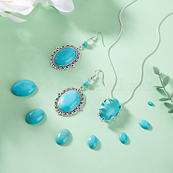 160Pcs 7 Sizes Synthetic Turquoise Cabochons&nbsp;G-PH0002-69A
