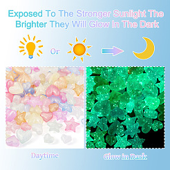 100Pcs 4 Styles Luminous Transparent Acrylic Beads&nbsp;OACR-TA0003-90