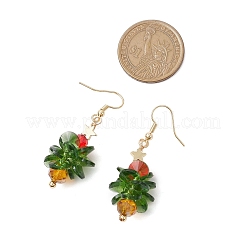 Christmas Tree Glass Dangle Earrings&nbsp;EJEW-JE06128