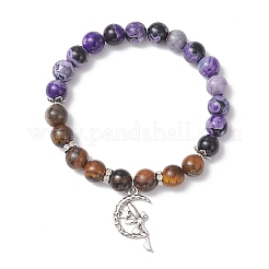Tibetan Style Alloy Moon with Fairy Charm Bracelets&nbsp;BJEW-JB12692