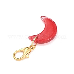 Glass Moon Pendant Decorations&nbsp;HJEW-JM04367-01