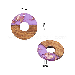Transparent Resin & Walnut Wood Pendants&nbsp;RESI-CJ0001-75