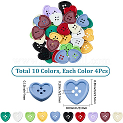 40Pccs 10 Colors Resin Buttons&nbsp;BUTT-SP0001-18