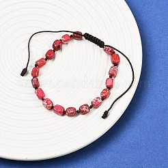Dyed Natural Imperial Jasper Beads Braided Bead Bracelets for Men Women&nbsp;BJEW-D360-01A