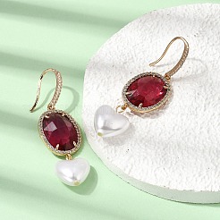 Brass Micro Pave Cubic Zirconia Dangle Earrings&nbsp;EJEW-G471-10G-03