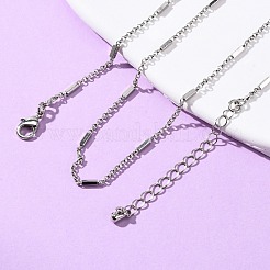 Brass Cuboid Link Rolo Chain Necklaces&nbsp;MAK-L045-02P