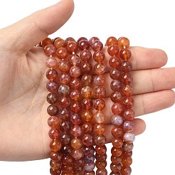 Natural Fire Crackle Agate Beads Strands&nbsp;G-G212-8mm-10