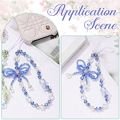 1Pc Bowknot Synthetic Quartz Bead Mobile Straps&nbsp;AJEW-BM0001-48B