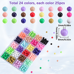 600Pcs 24 Color Opaque Acrylic Beads Sets&nbsp;MACR-SP0001-50B