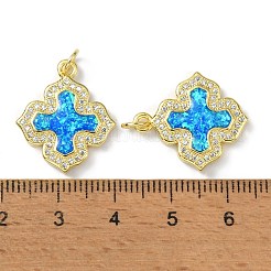 Brass Micro Pave Cubic Zirconia Pendants&nbsp;KK-A197-05G