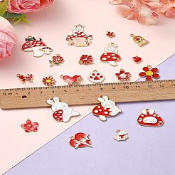 20Pcs 20 Styles Alloy Enamel Pendants&nbsp;ENAM-YW0004-12