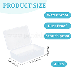 4Pcs Plastic Card Storage Boxes with Hinged Lids&nbsp;CON-CP0001-017