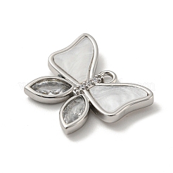 Brass Micro Pave Cubic Zirconia Pendants&nbsp;KK-P250-14P