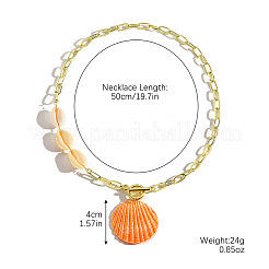 Summer Beach Natural Shell Pendant Glass Seed Beaded Necklaces for Women&nbsp;FS-WGEF253-06