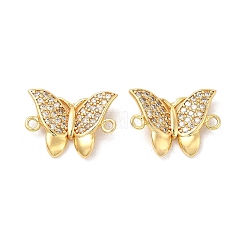 Brass Micro Pave Cubic Zirconia Connector Charms&nbsp;KK-H441-57G