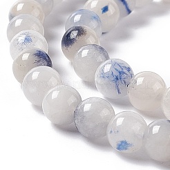 Natural Blue White Dumortierite Round Beads Strands&nbsp;G-E265-01B