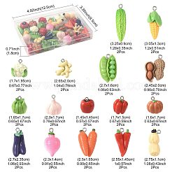 32Pcs 16 Styles Resin Iron Pendants&nbsp;RESI-FS0002-26