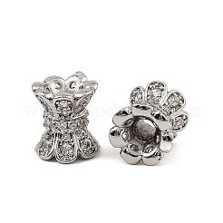Brass Micro Pave Cubic Zirconia Beads&nbsp;KK-K374-21P