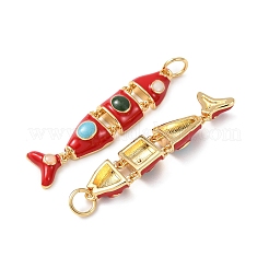 Brass Enamel Pendants&nbsp;KK-C143-44A-G