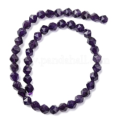 Faceted Natural Amethyst Beads Strands&nbsp;G-K066-09-8mm-01
