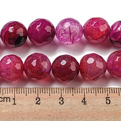 Faceted Natural Dragon Veins Agate Beads Strands&nbsp;G-F447-12mm-P01