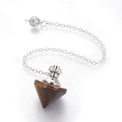 Natural Tiger Eye Cone Dowsing Pendulums&nbsp;G-G771-D04