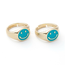 Adjustable Brass Enamel Finger Rings&nbsp;RJEW-Z006-E-02