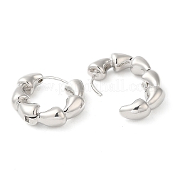 Rack Plating Brass Horn Hoop Earrings for Women&nbsp;EJEW-M228-04P