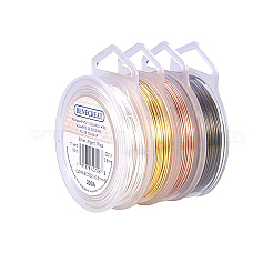 4 Colors Round Copper Wire for Jewelry Making&nbsp;CWIR-BC0002-02