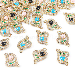 30Pcs 3 Colors Alloy Enamel & Rhinestone Pendants&nbsp;FIND-TA0010-19